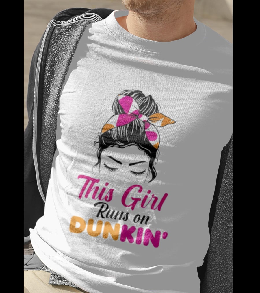 This Girl Runs On Dunkin' Coffee Headband T-Shirt