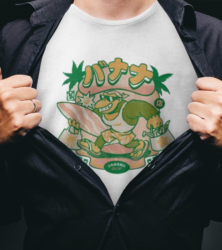 Kong Banana Shop Summer Surfing Monkey Adventure T-Shirt