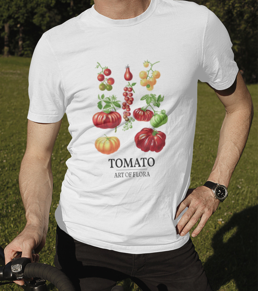 Tomato Art Of Flora Vegetables And Leaves Botanical Collection T-Shirt