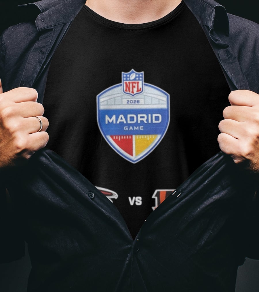 Atlanta Falcons Vs Cincinnati Bengals NFL 2026 Madrid Game Matchup T-Shirt