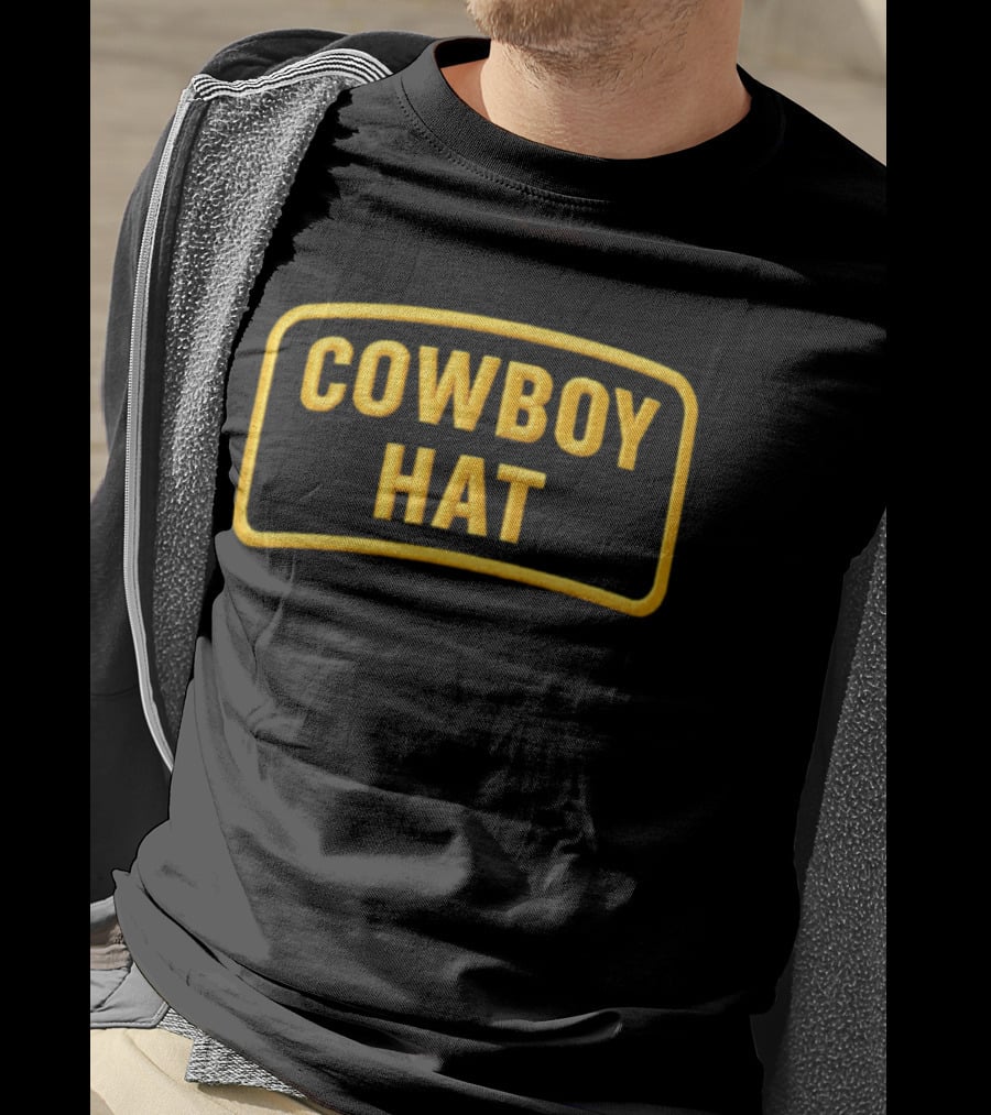 CM Punk Cowboy Hat Cap Yellow Embroidered T-Shirt