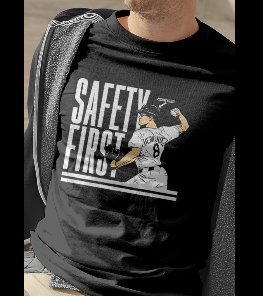 Kike Hernandez Safety First Number 8 Dodgers Baseball T-Shirt