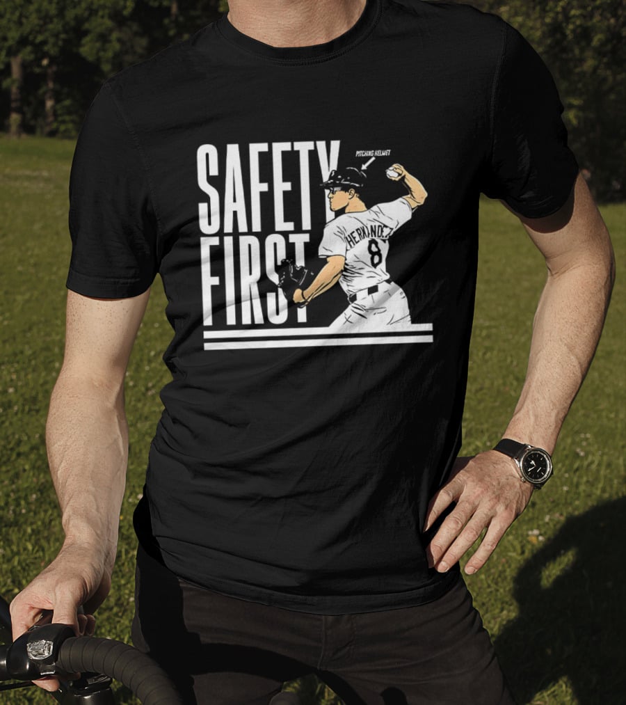 Kike Hernandez Safety First Number 8 Dodgers Baseball T-Shirt
