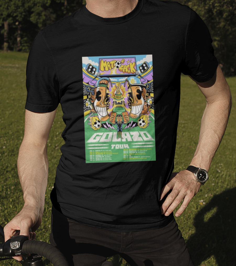 Matt And Zack Golazo Tour 26 June July Soccer Event Featuring Iconic World Cup Trophy And Speaker T-Shirt