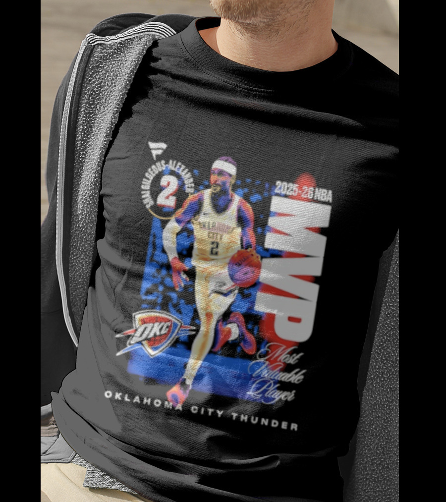 Oklahoma City Thunder Shai Gilgeous Alexander 2025 26 NBA MVP 2 Basketball Legend T-Shirt