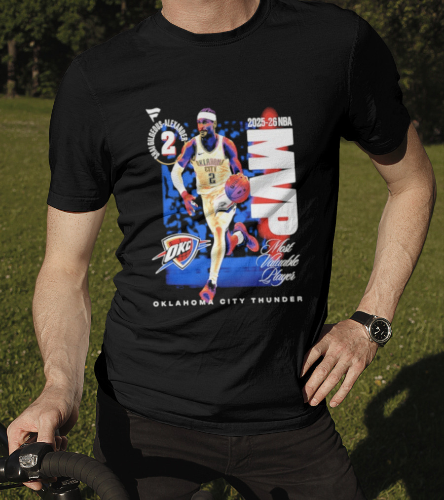 Oklahoma City Thunder Shai Gilgeous Alexander 2025 26 NBA MVP 2 Basketball Legend T-Shirt