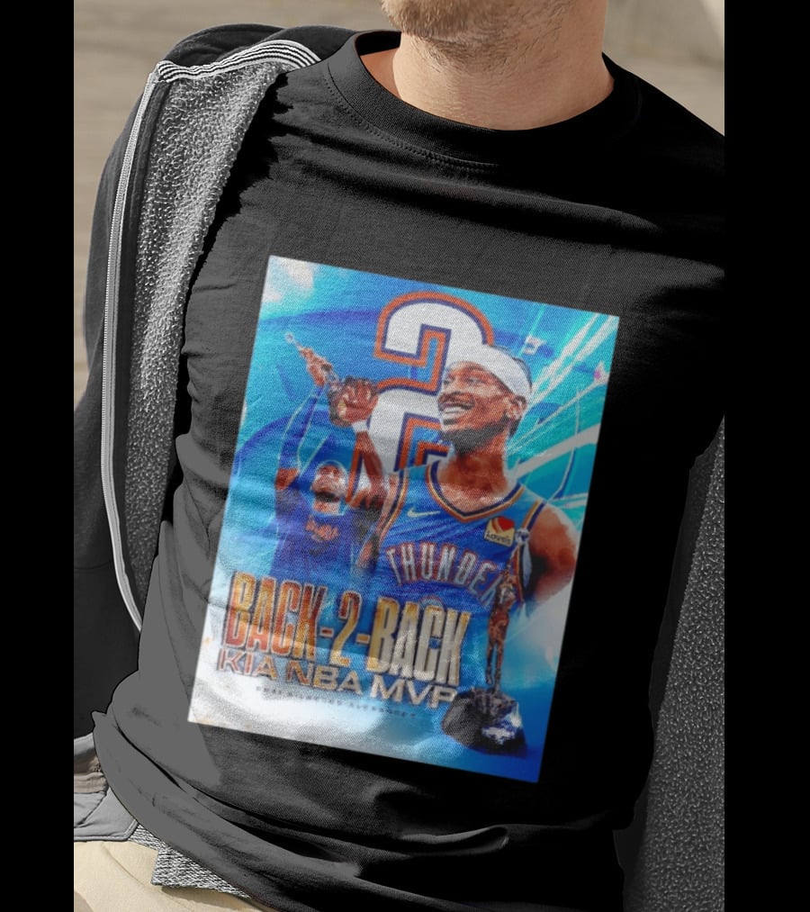Shai Gilgeous Alexander OKC Thunder Back 2 Back Kia NBA MVP T-Shirt