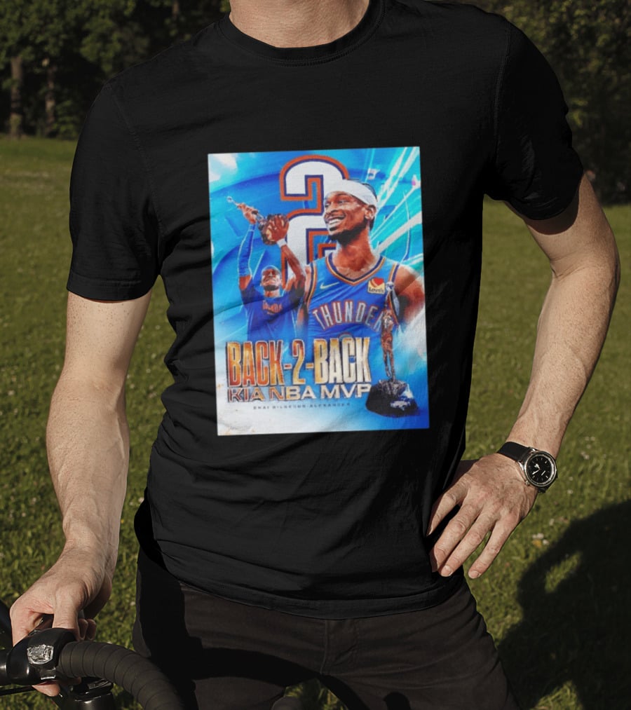 Shai Gilgeous Alexander OKC Thunder Back 2 Back Kia NBA MVP T-Shirt