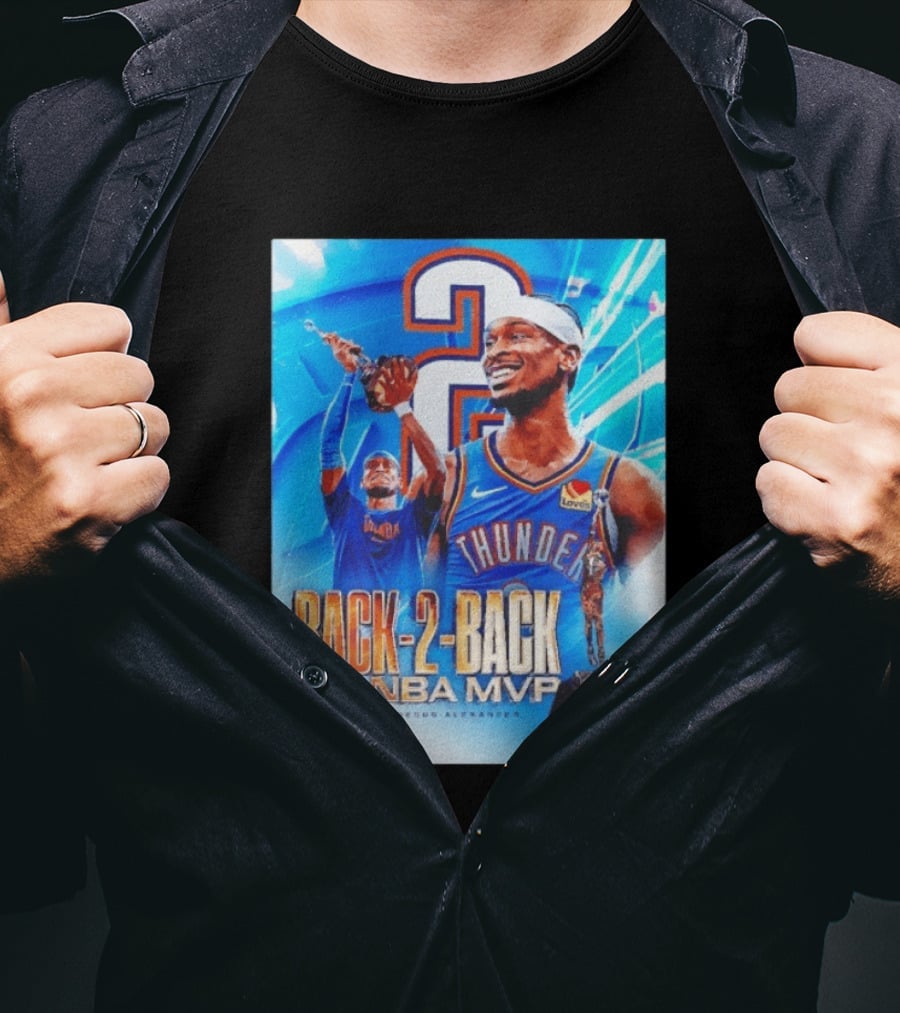 Shai Gilgeous Alexander OKC Thunder Back 2 Back Kia NBA MVP T-Shirt