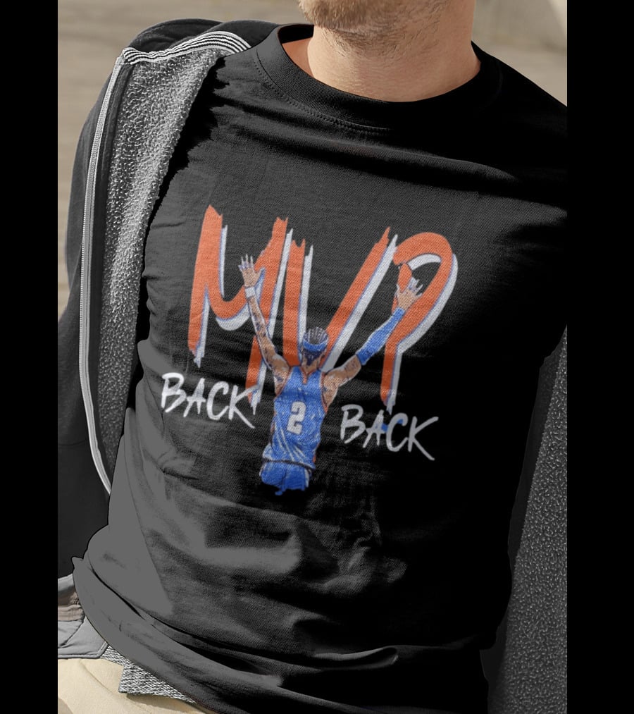 Shai Gilgeous Alexander MVP Back 2 Back OKC Thunder Basketball T-Shirt