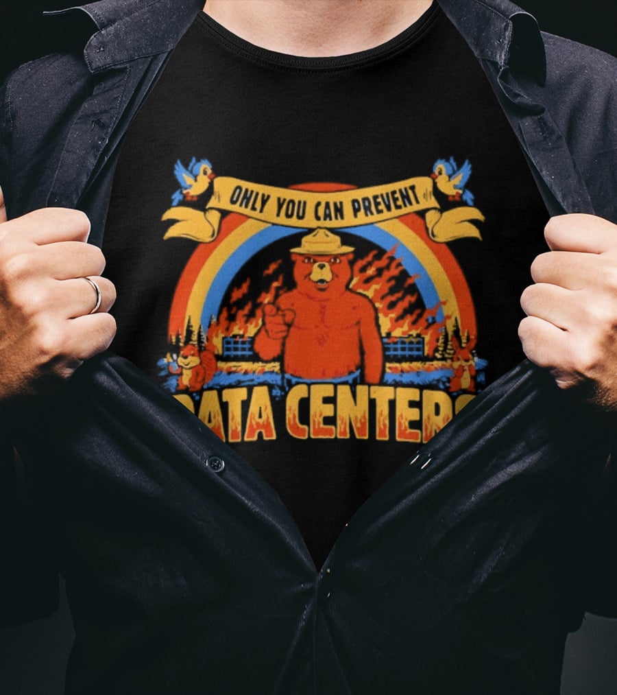 Smokey Bear Only You Can Prevent Data Centers Fire Rainbow T-Shirt