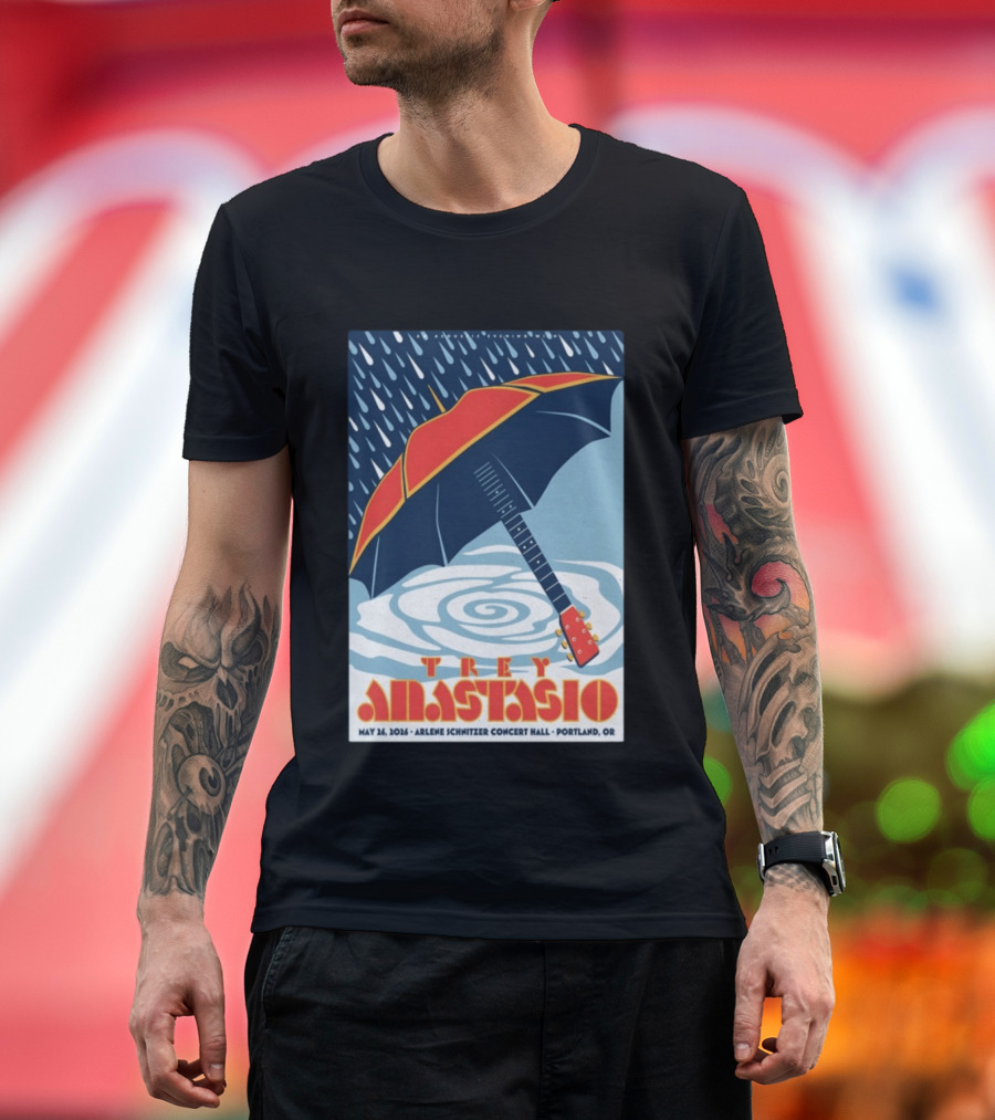 Trey Anastasio Arlene Schnitzer Concert Hall Portland OR May 26 2026 Umbrella Guitar T-Shirt