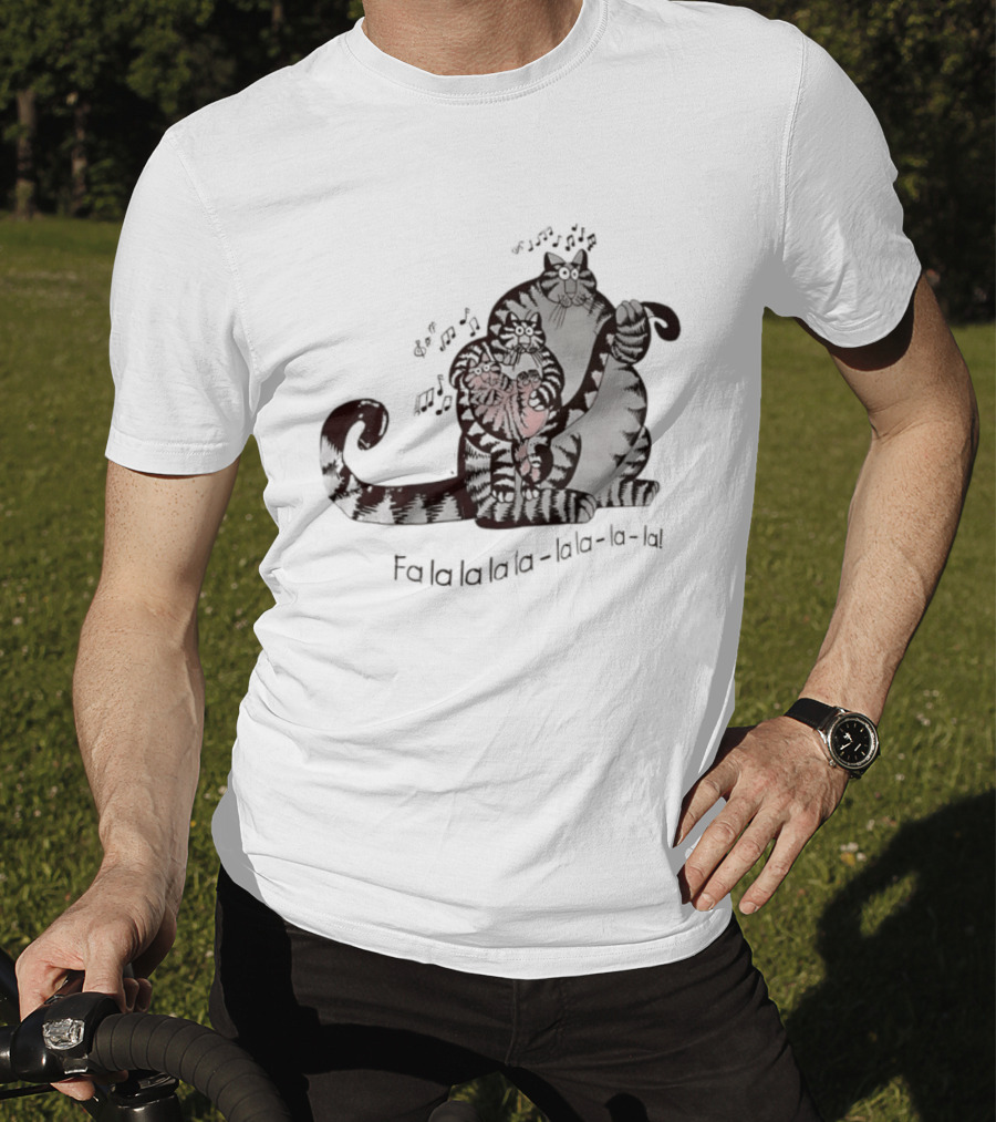 B. Kliban Cat Fa La La La La La La Singing Holiday Cat T-Shirt