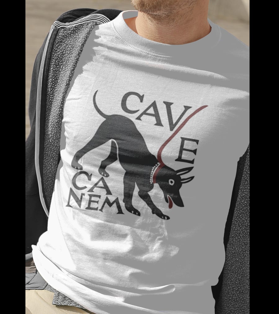 Cave Canem Beware Of The Dog Black Dog T-Shirt