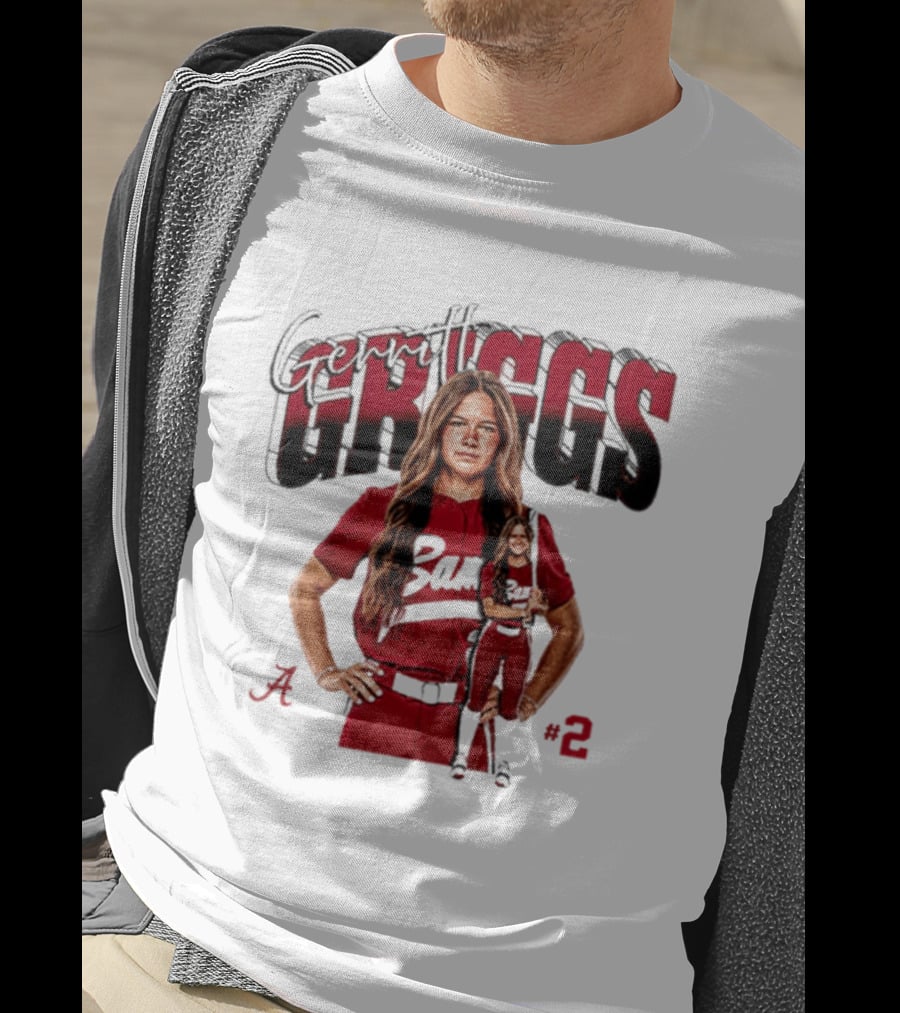 Gerritt Griggs Alabama Softball Player Red Uniform Number 2 T-Shirt