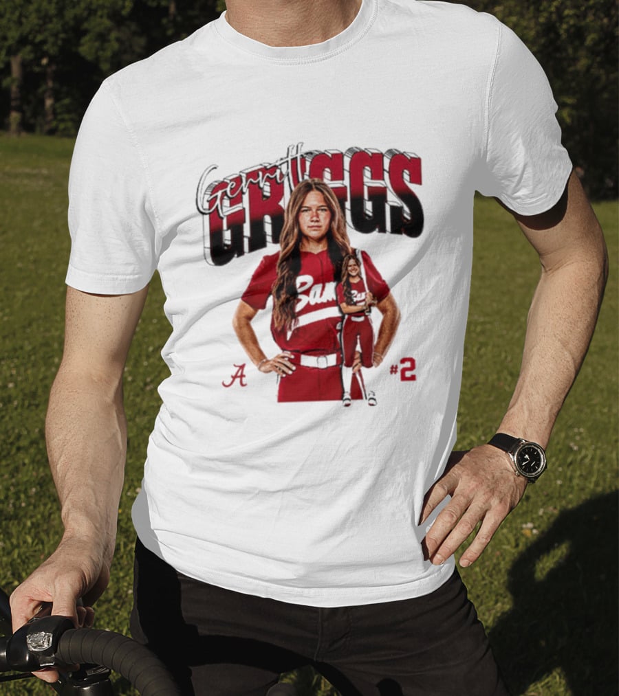 Gerritt Griggs Alabama Softball Player Red Uniform Number 2 T-Shirt