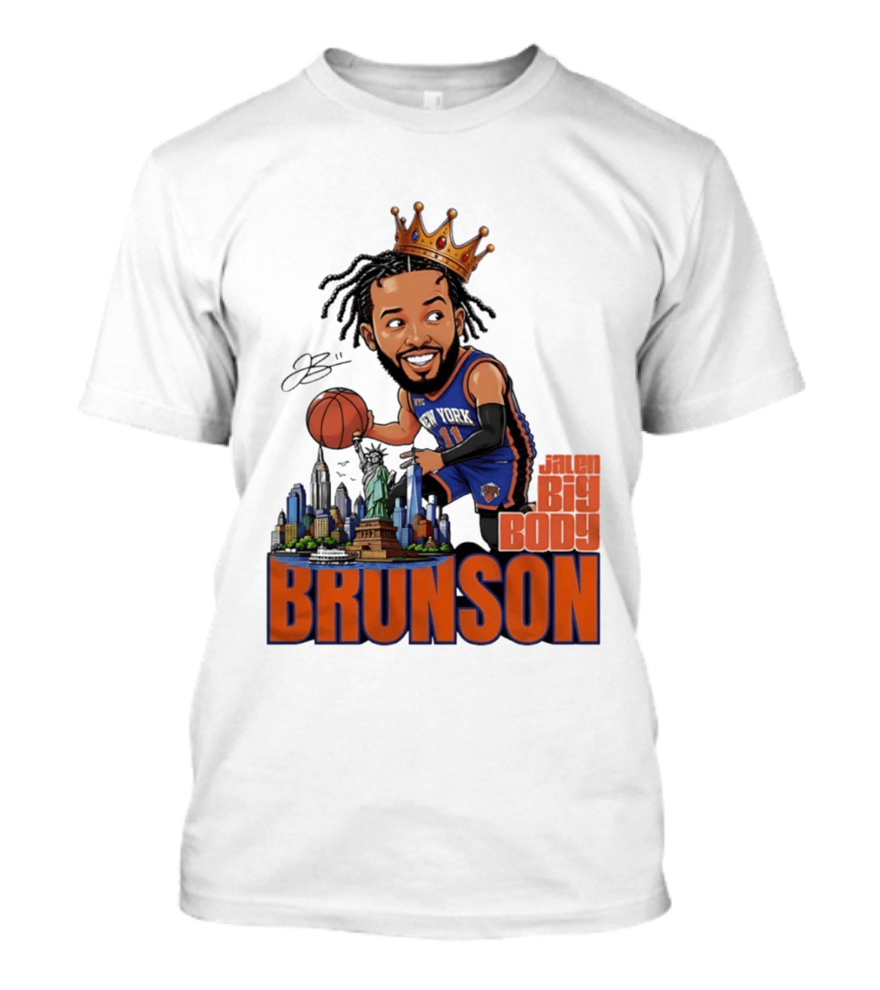 Jalen Brunson New York Knicks Big Body Crown Basketball Skyline Statue Of Liberty T-Shirt