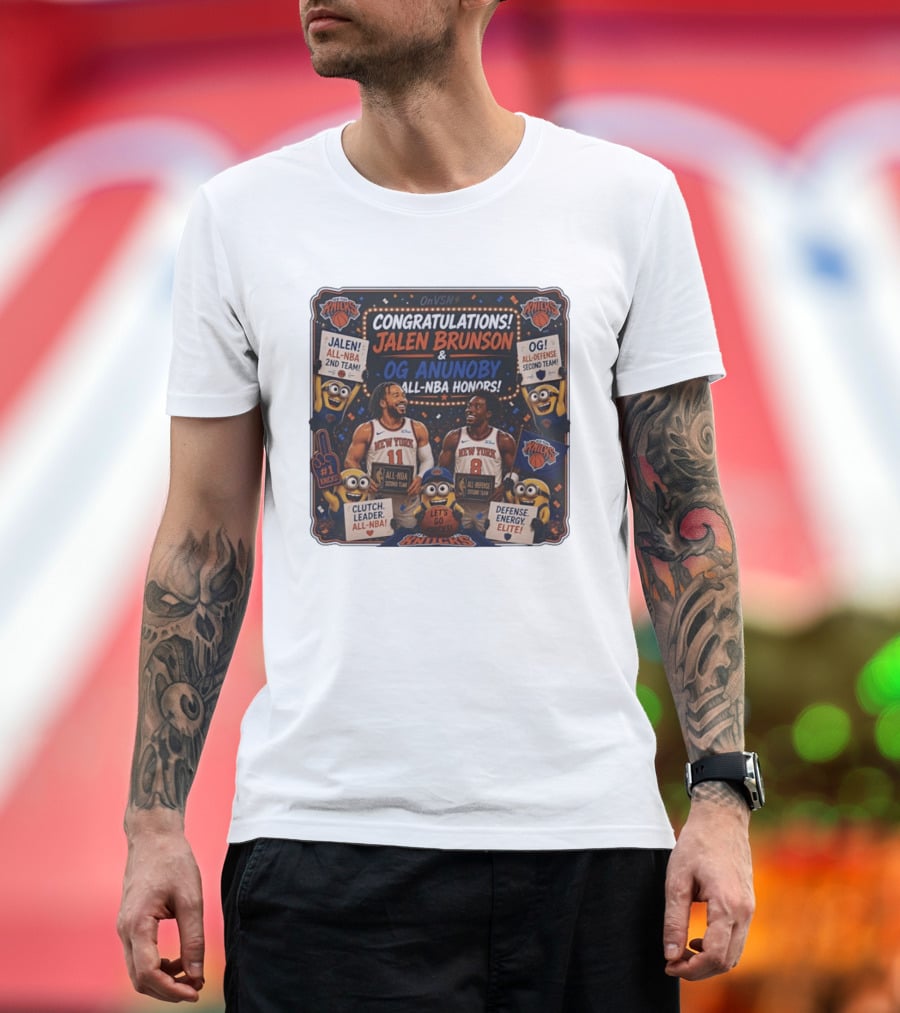 Congratulations Jalen Brunson OG Anunoby New York Knicks AllNBA Honors Second Team T-Shirt