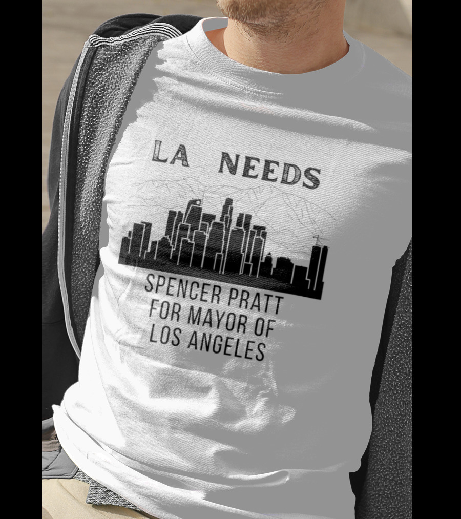 La Needs Spencer Pratt For Mayor Of Los Angeles Skyline Mountains T-Shirt