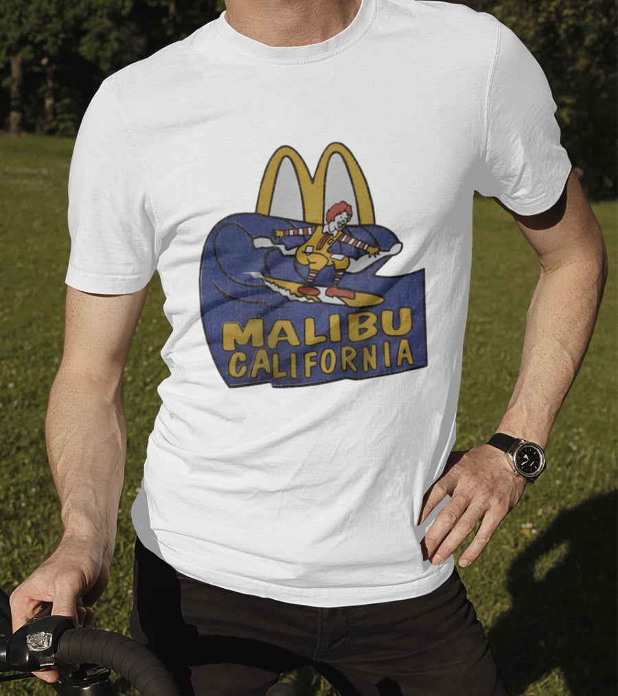Malibu California Rare Ronald McDonald Surfing McDonald's Golden Arches T-Shirt