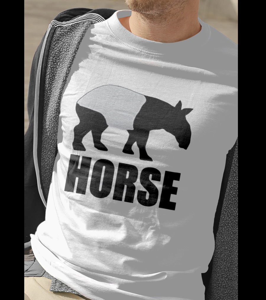 Mislabeled Animal Tapir Silhouette With Horse Text Optical Illusion T-Shirt