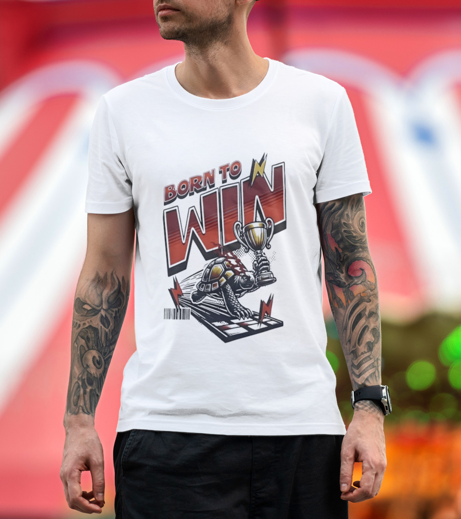 Born To Win Turtle With Trophy Racing T-Shirt