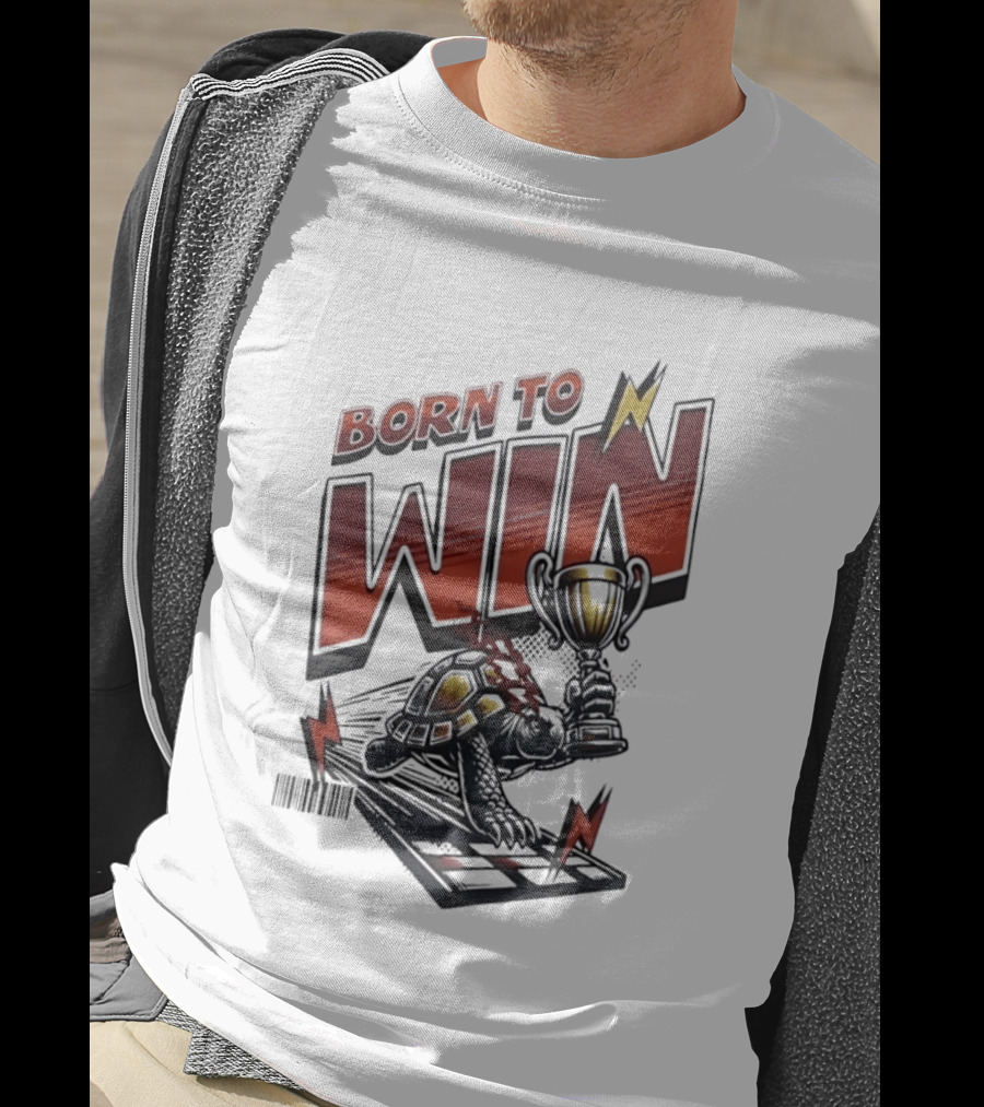 Born To Win Turtle With Trophy Racing T-Shirt