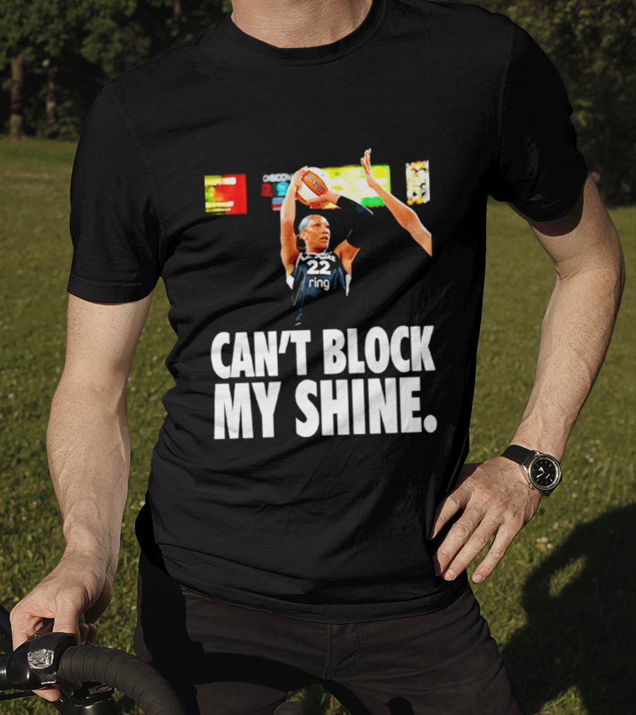 A'ja Wilson Can't Block My Shine Las Vegas Aces Basketball Triumph T-Shirt