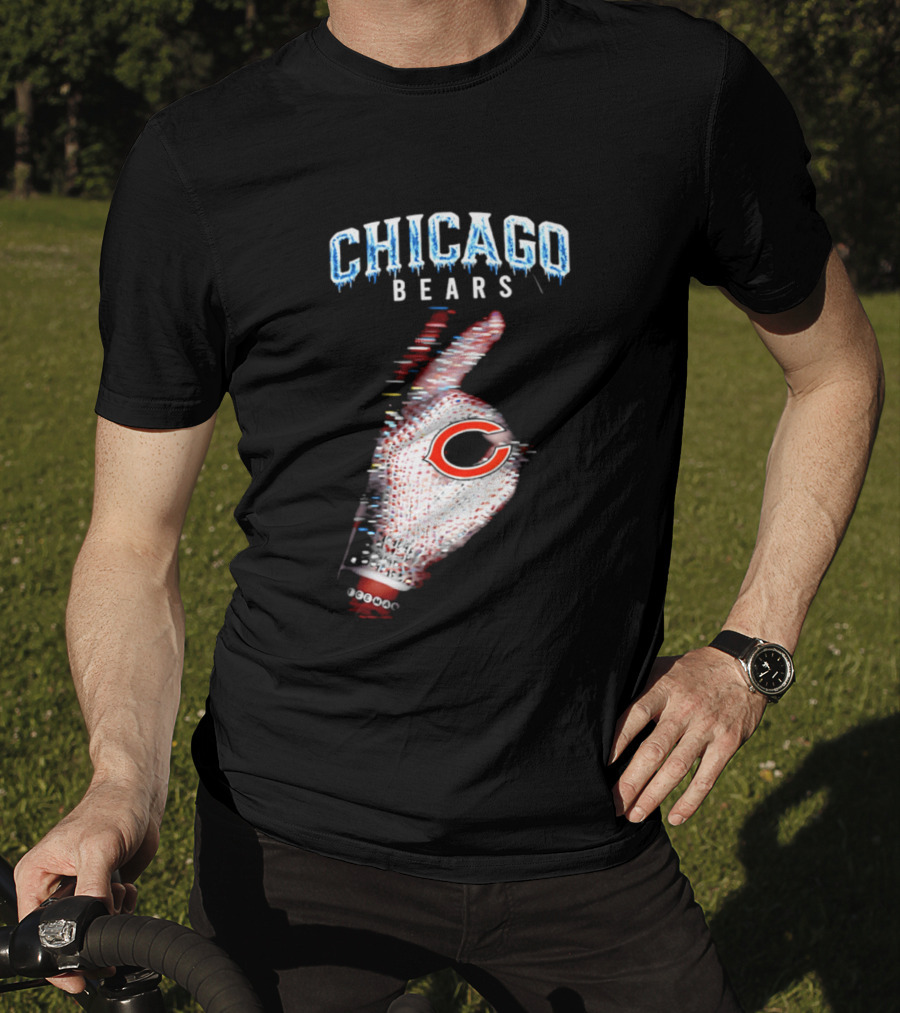 Chicago Bears Iceman 2026 Glitch Effect Football T-Shirt