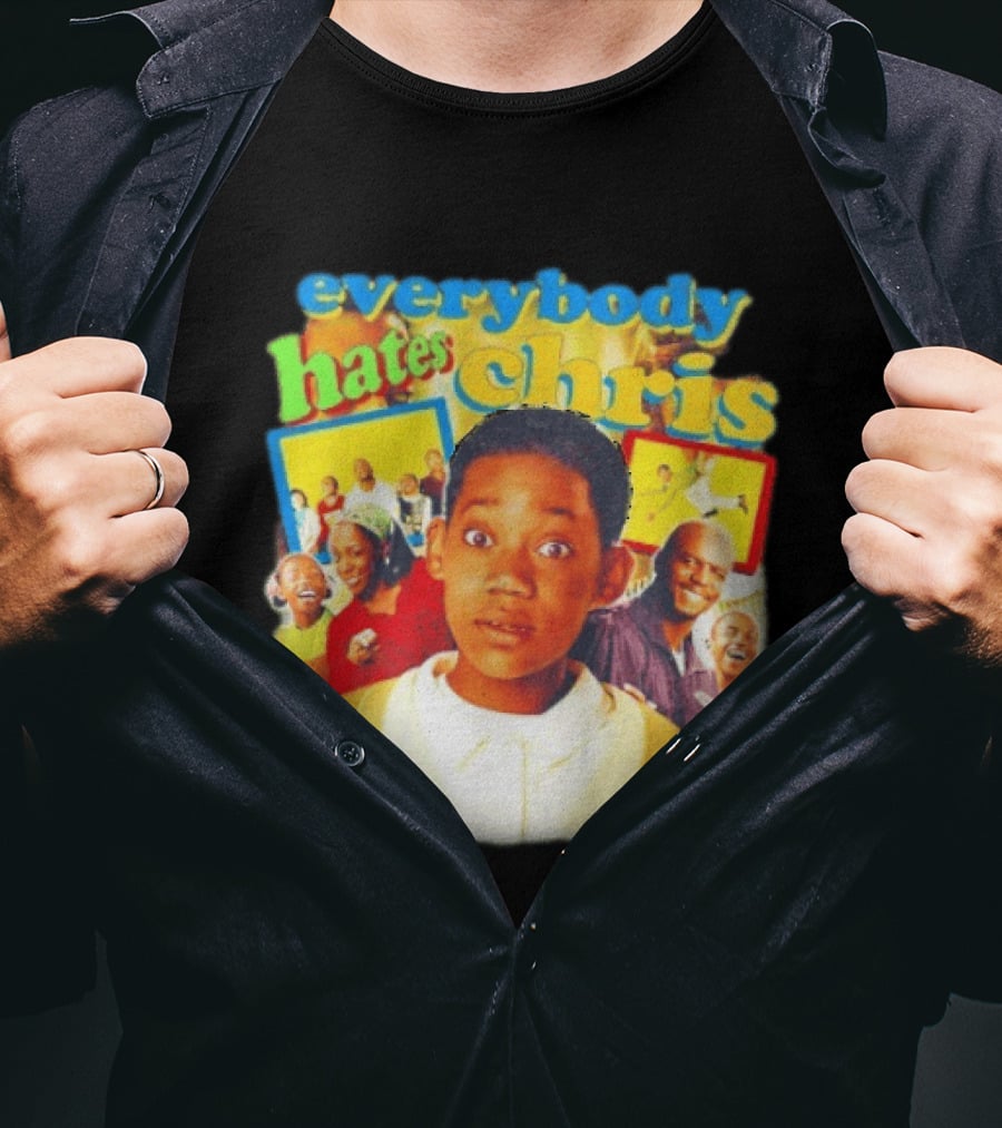 Everybody Hates Chris Show Characters Collage Colorful T-Shirt