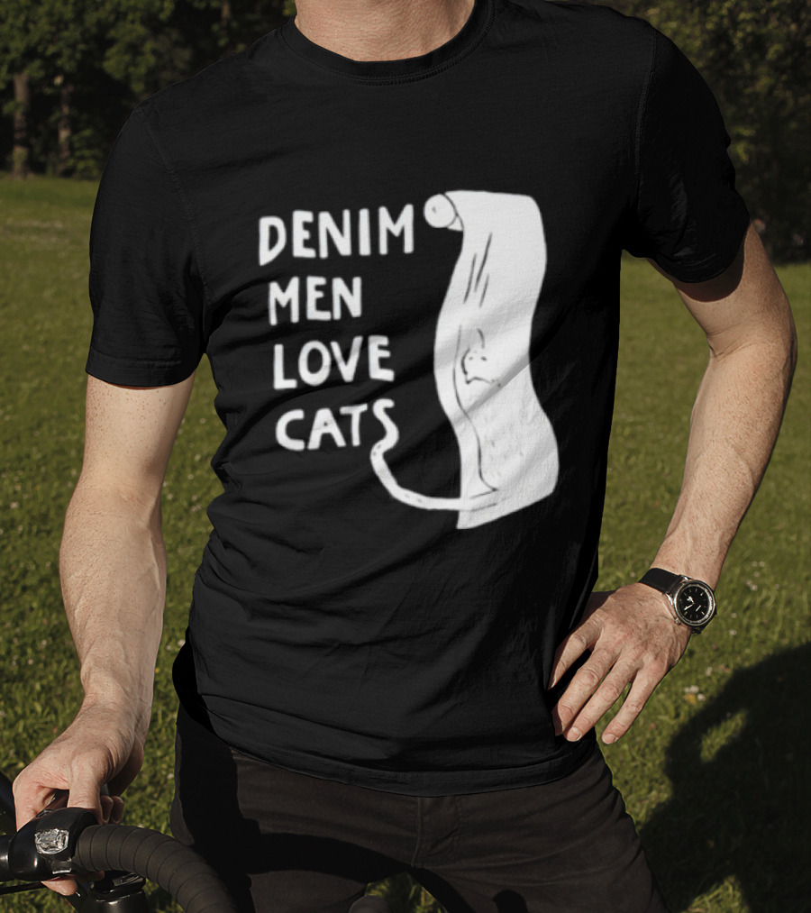 Denim Men Love Cats Fashion T-Shirt