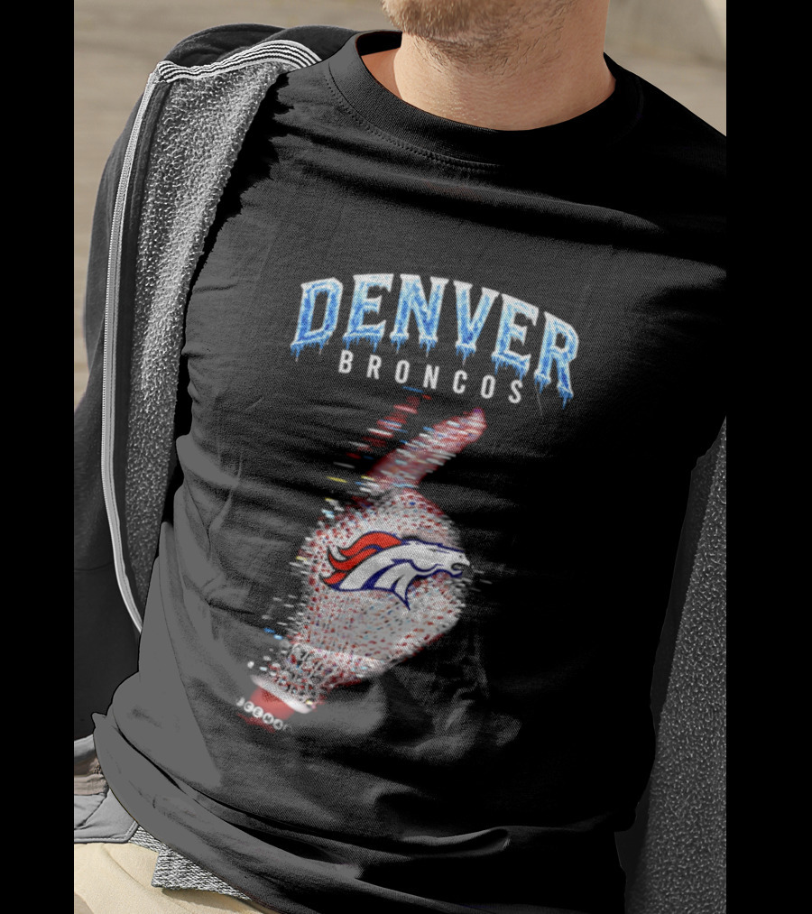 Denver Broncos Iceman 2026 Logo Glitched Hand Signal T-Shirt
