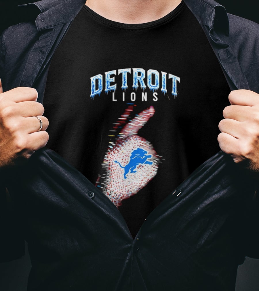 Detroit Lions Iceman 2026 Football Glove Fan T-Shirt
