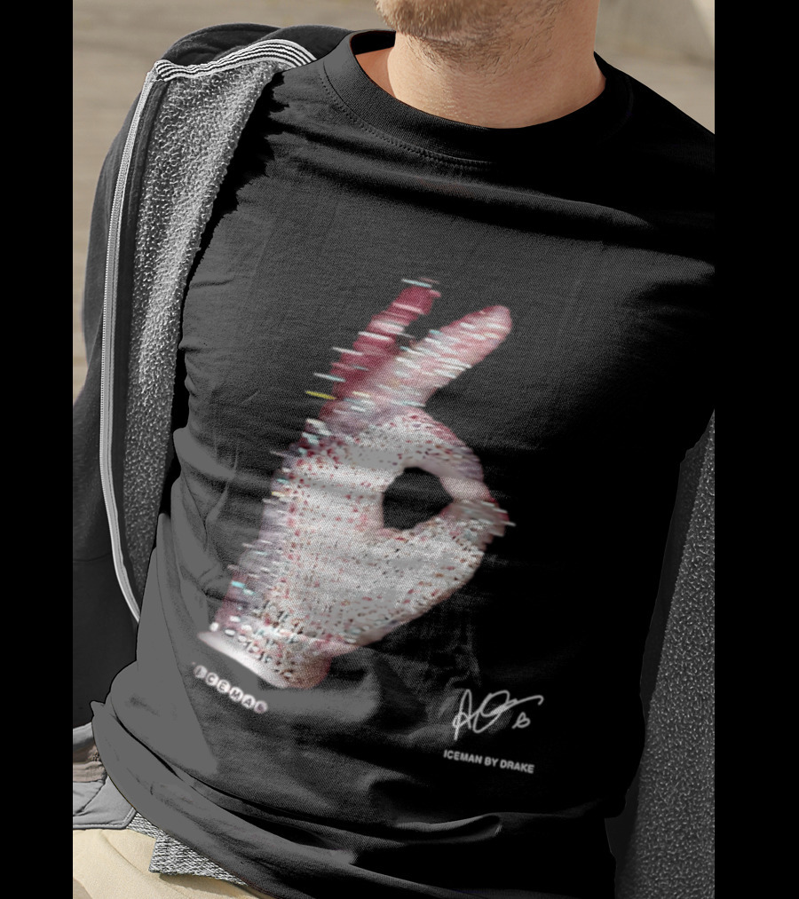 Iceman Hand Gesture By Drake Sign With Rhinestones T-Shirt