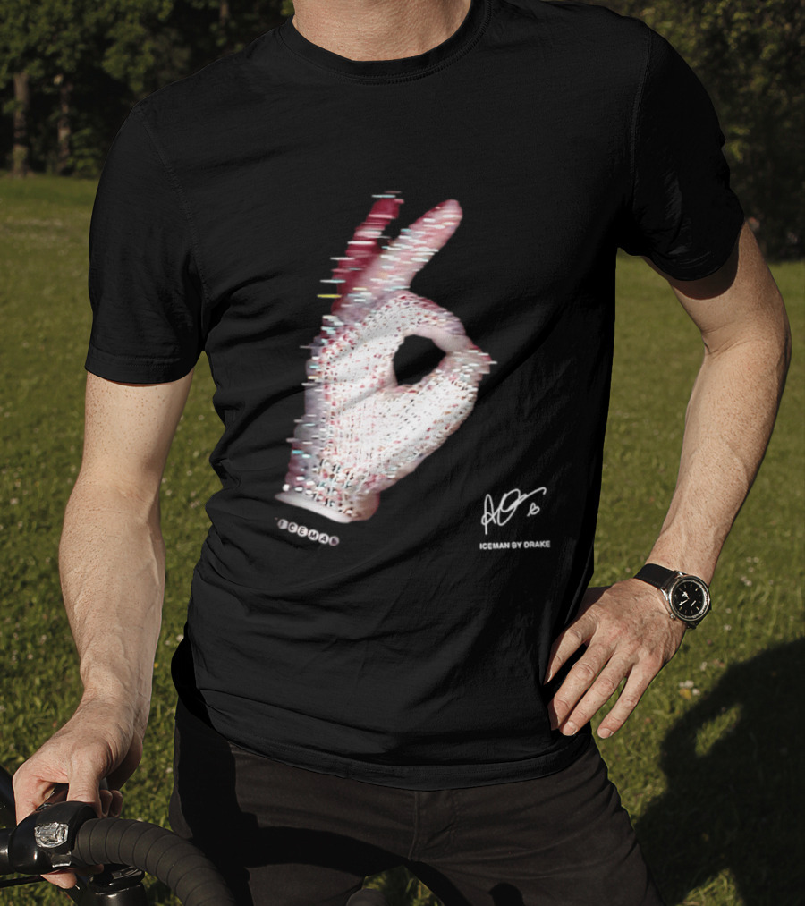 Iceman Hand Gesture By Drake Sign With Rhinestones T-Shirt