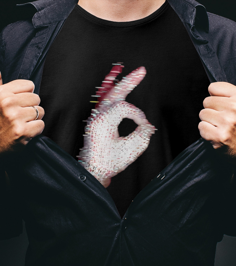 Iceman Hand Gesture By Drake Sign With Rhinestones T-Shirt