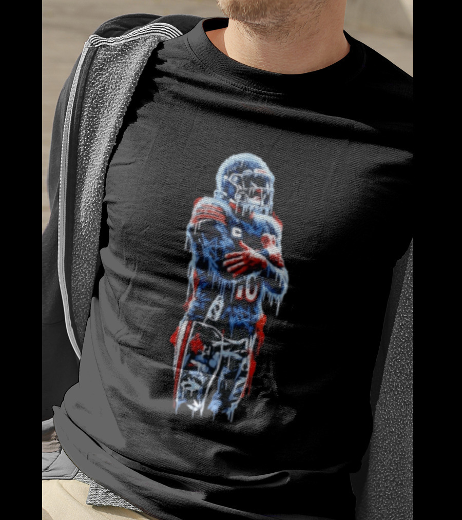 Iceman Chicago Bears Quarterback Caleb Williams Frozen Football T-Shirt
