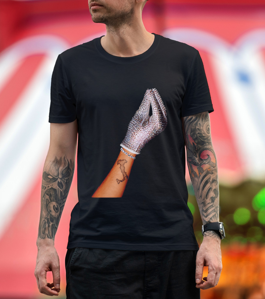 Mademan Italia Drake IceMan Glitter Glove Tattoo T-Shirt