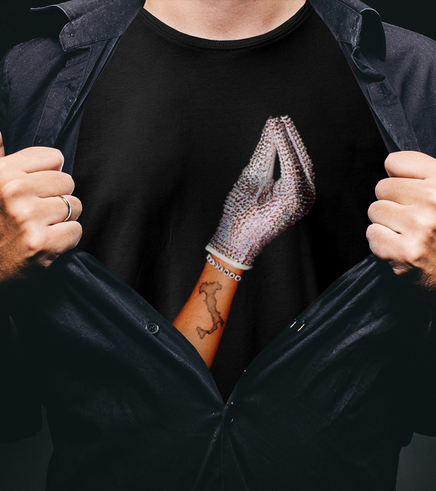 Mademan Italia Drake IceMan Glitter Glove Tattoo T-Shirt