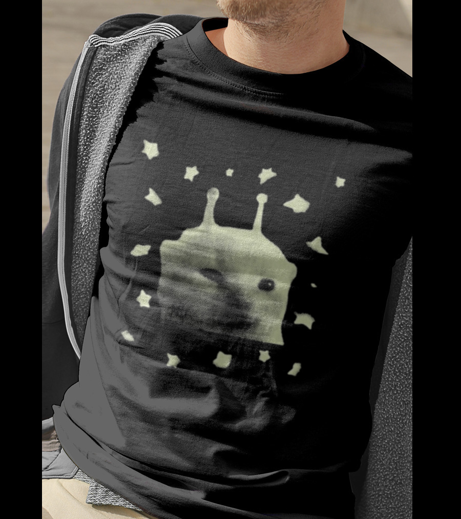 Y2K Alien Cat Meme With Stars T-Shirt