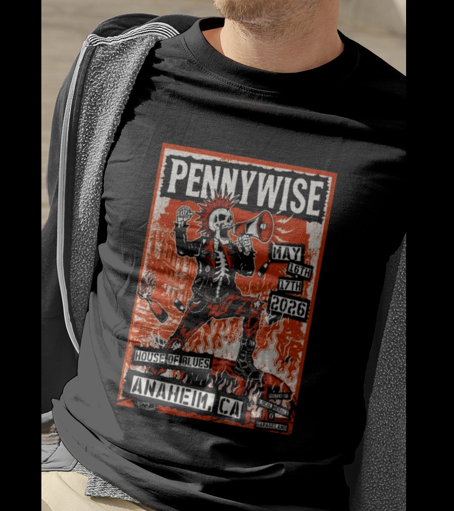 Pennywise House Of Blues Anaheim CA May 16 17 2026 GarageLand T-Shirt