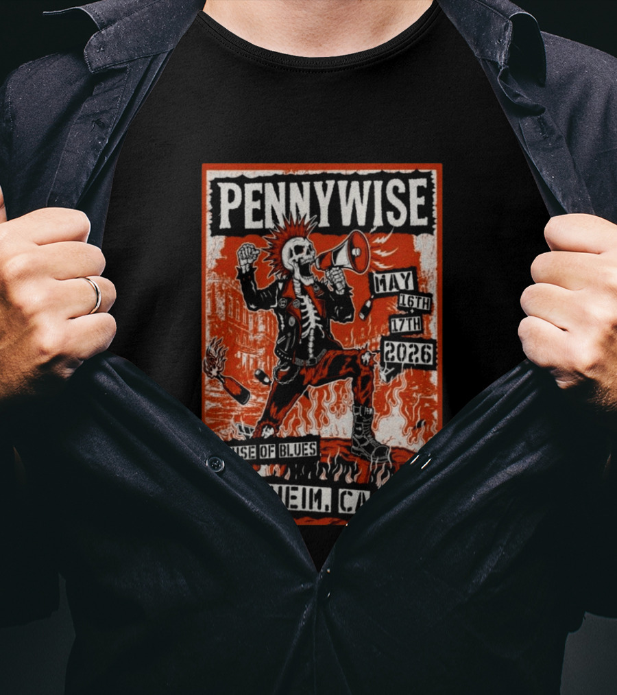Pennywise House Of Blues Anaheim CA May 16 17 2026 GarageLand T-Shirt
