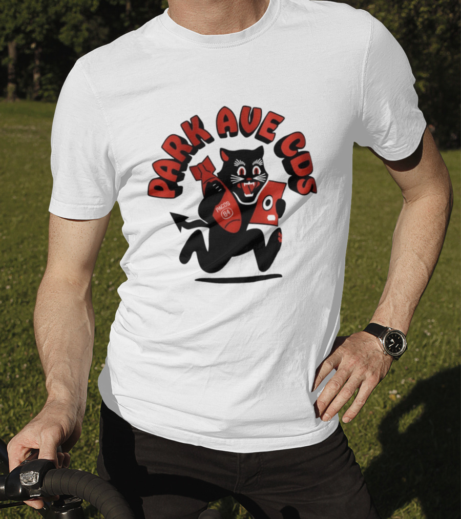 Park Ave CDS Black Cat Holding CD And Bomb T-Shirt