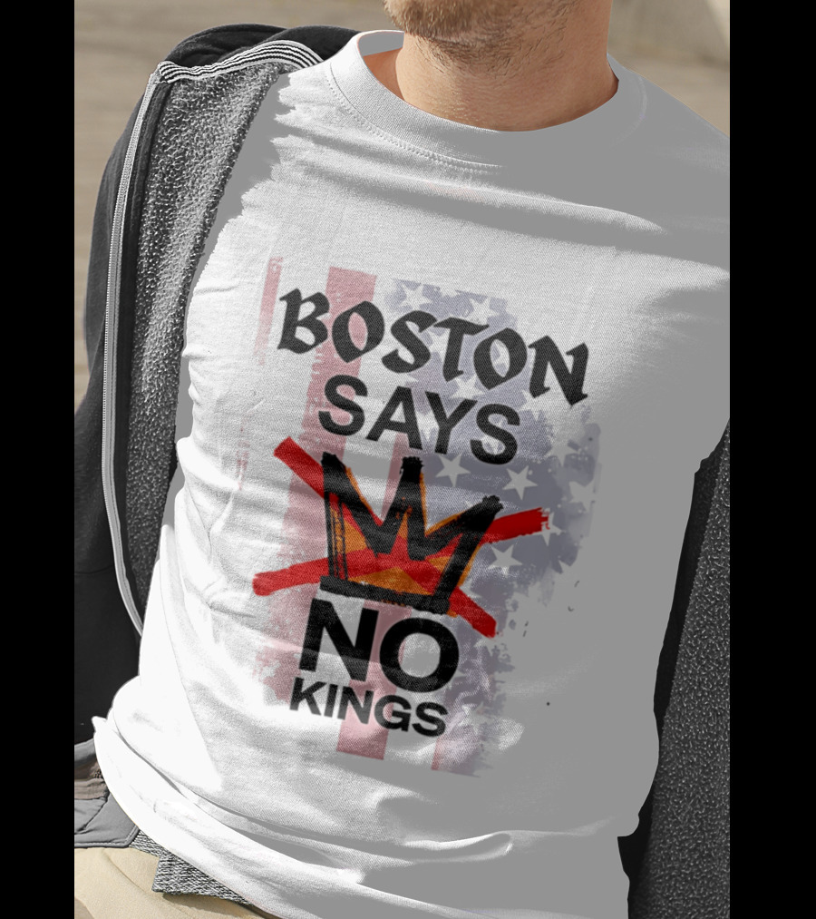 Boston Says No Kings Crown Symbol Stars T-Shirt
