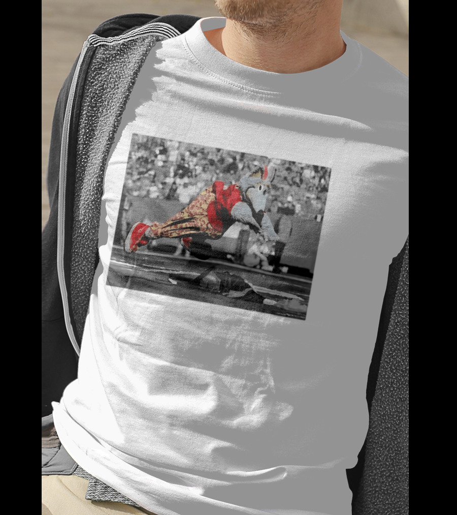 Cyrus Allen K.C. Wolf Flying Leap Football Mascot Action T-Shirt