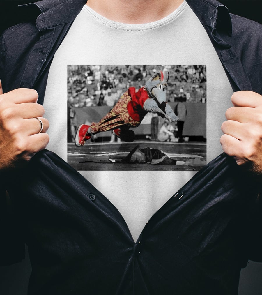 Cyrus Allen K.C. Wolf Flying Leap Football Mascot Action T-Shirt