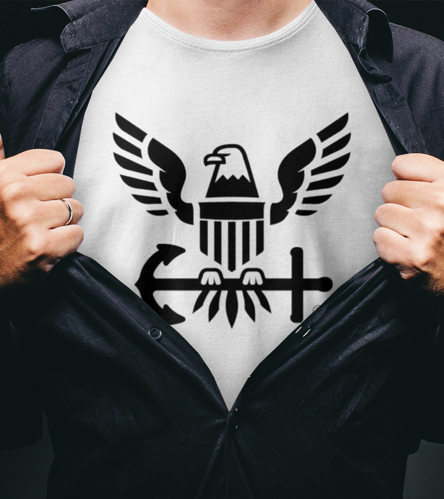 US Navy Anchors Aweigh Eagle Anchor T-Shirt