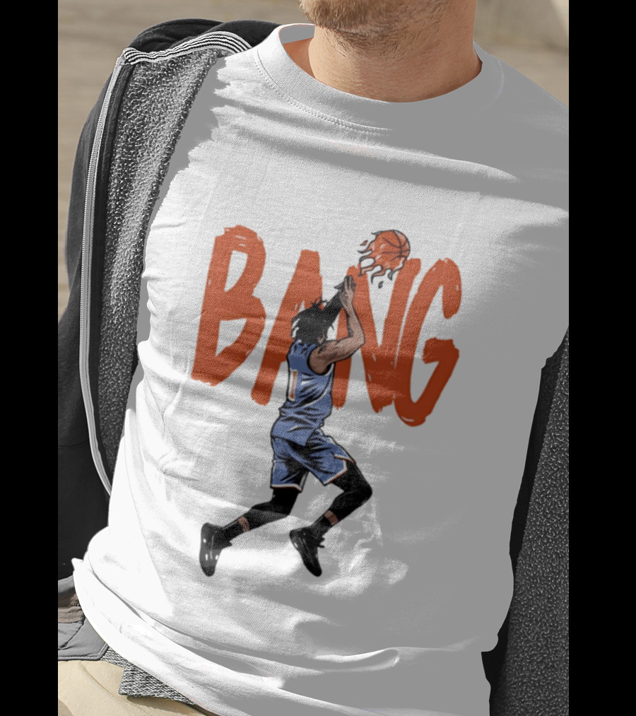 Immanuel Quickley New York Knicks Basketball Player Bang Flaming Shot T-Shirt
