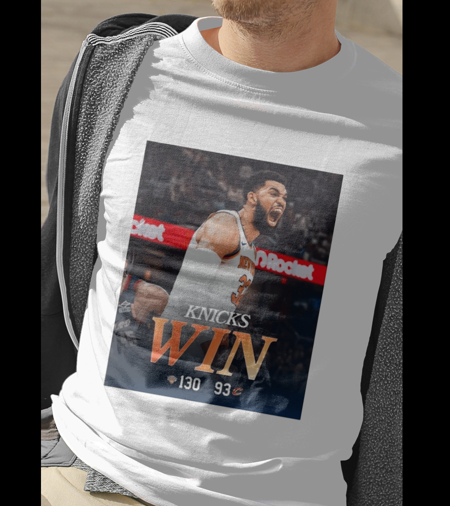 Knicks Win 130 93 Celebration Victory Over Cleveland Playoffs Sweep T-Shirt