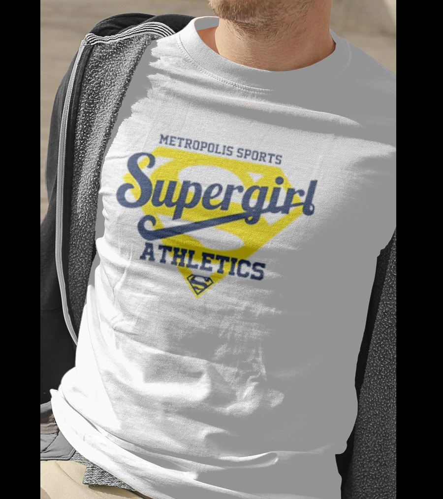 Supergirl Athletics Metropolis Sports Iconic Yellow Shield T-Shirt
